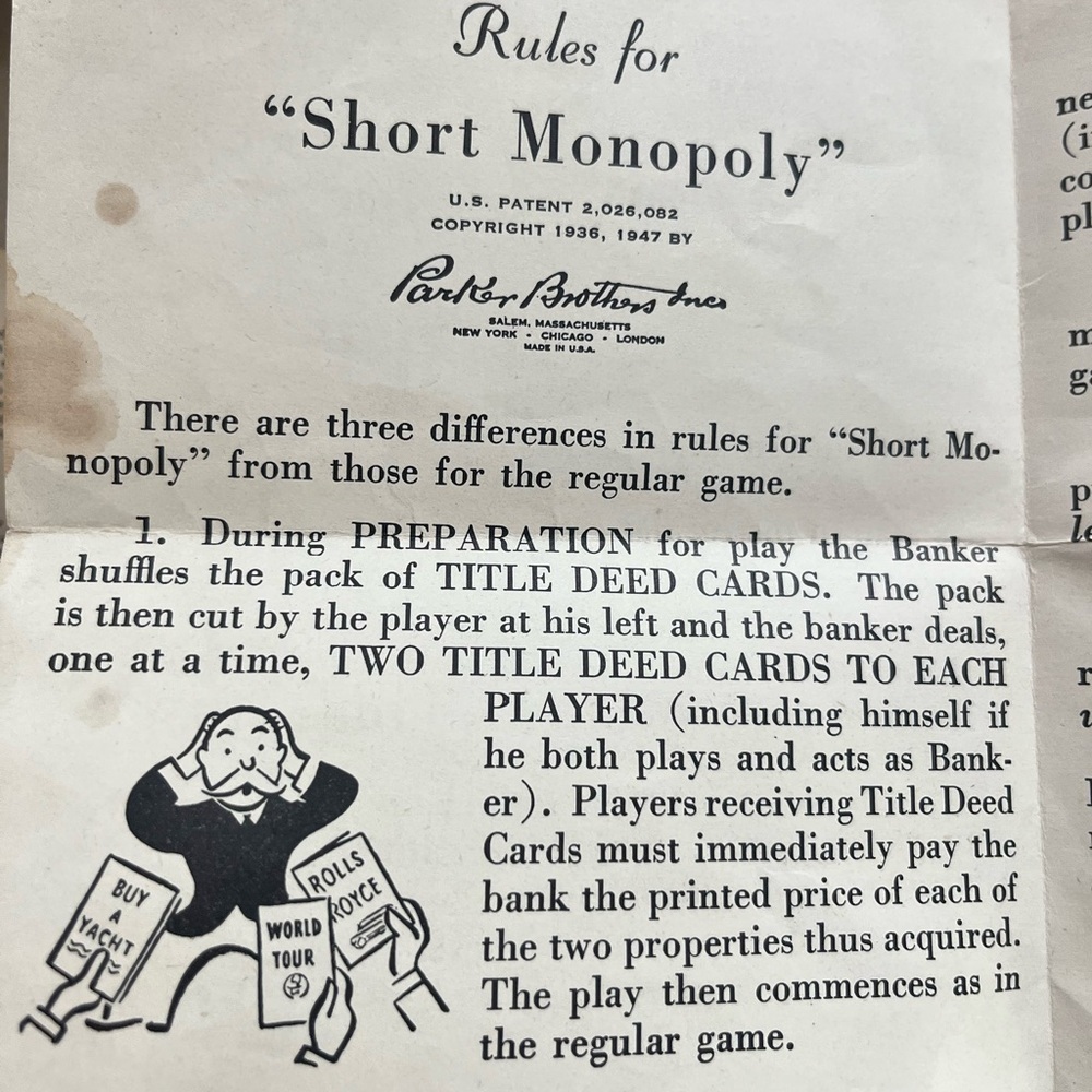 Vintage Monopoly Board Game parts and pieces - Picture 3 of 3